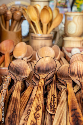 souvenir wooden spoons made by hand