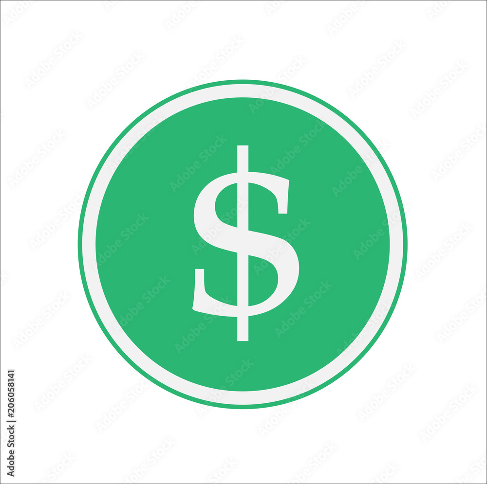 Flat dollar icon.