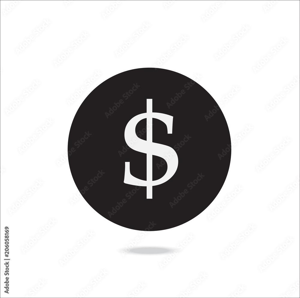 Flat dollar icon. Flat dollar icon.