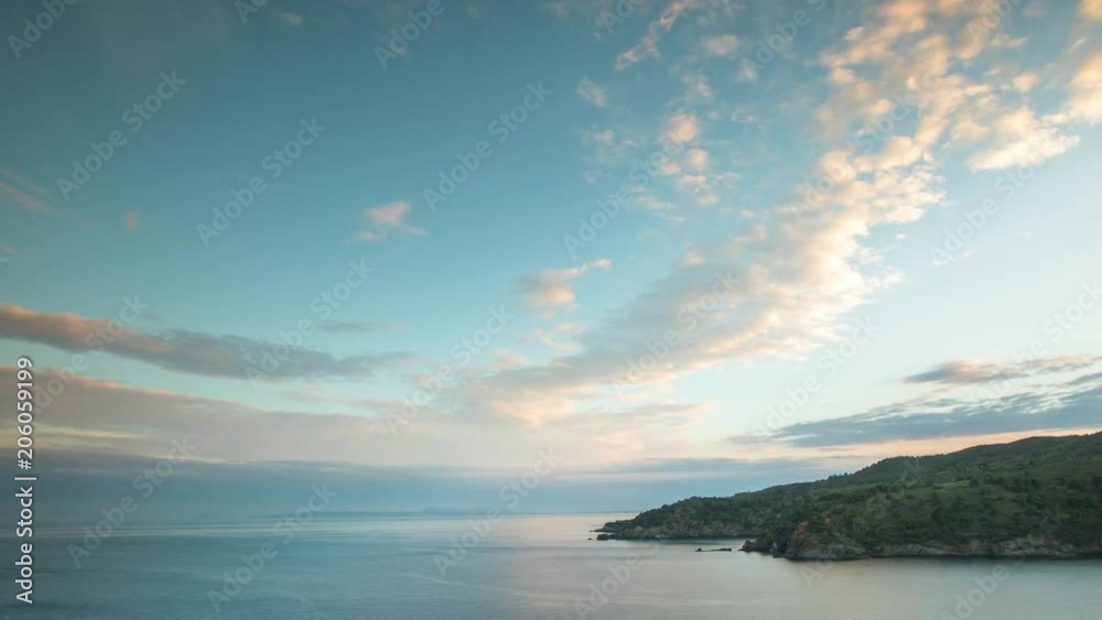 sunset timelapse of the cami de ronda de Roses coastline in catalunya, spain sunset timelapse of the cami de ronda de Roses coastline in catalunya, spain