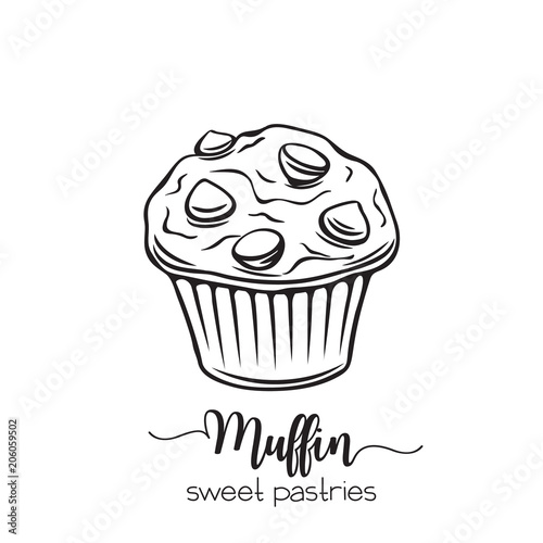 hand drawn muffin
