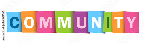 COMMUNITY Colourful Vector Letters Icon