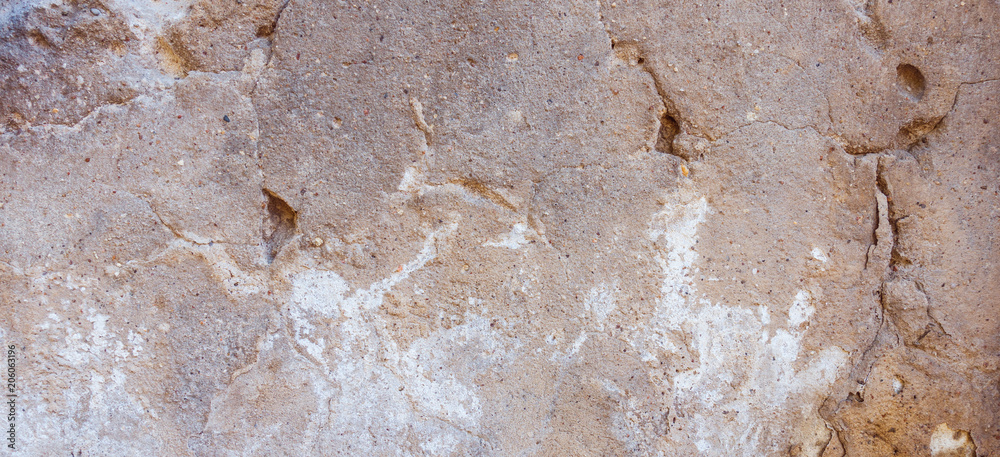 Fototapeta premium Old Cracked Weathered Shabby Plastered Peeled Wall Background.