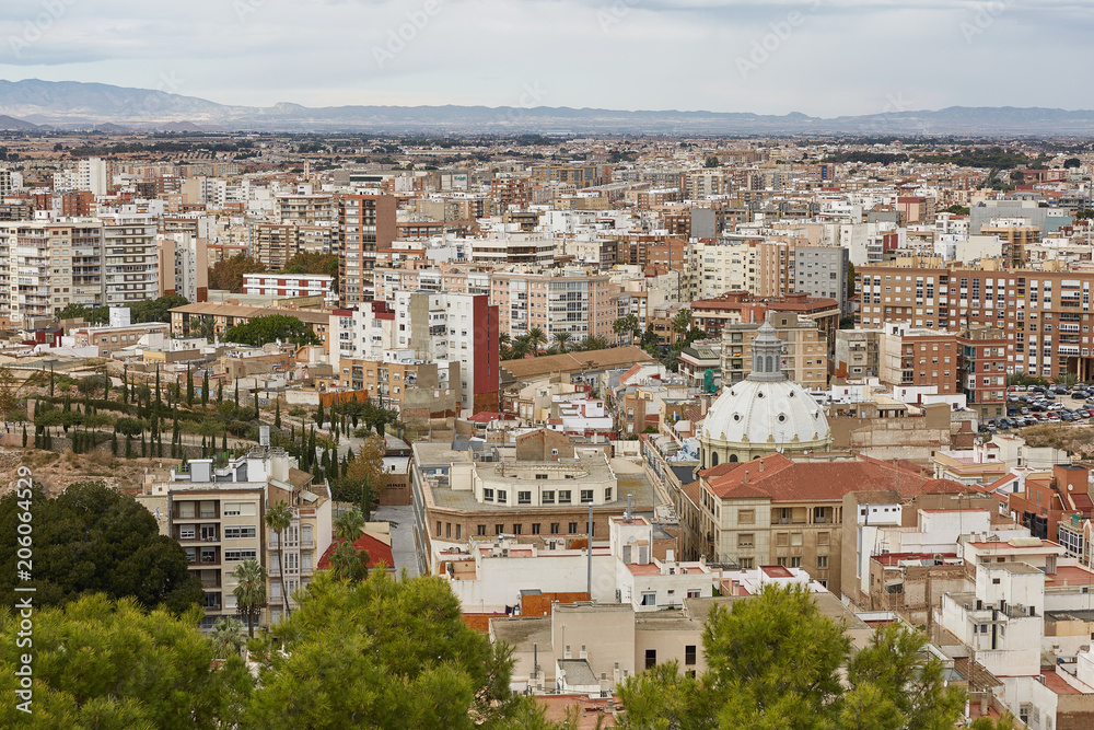 Overview of a city of Cartagena in region Murcia in Spain