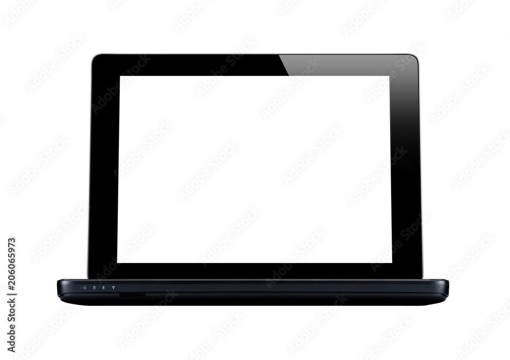 Black laptop isolated on white