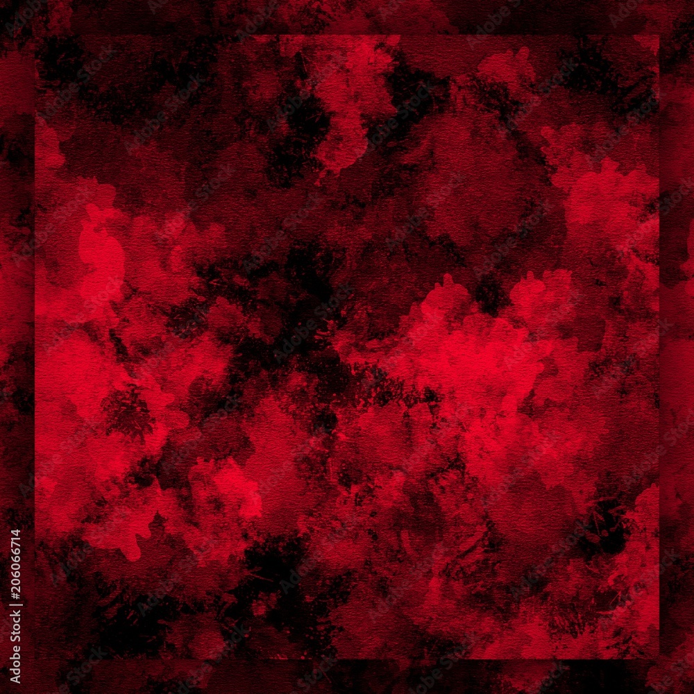 Blood red and black watercolor texture background. Art square template for  design products decoration. Pattern for printed pictures, postcards,  posters or covers and printing on ceramics. Stock Illustration | Adobe Stock