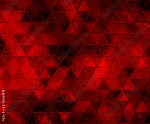 Faded triangles. Blood red and black watercolor texture background. Art templ...