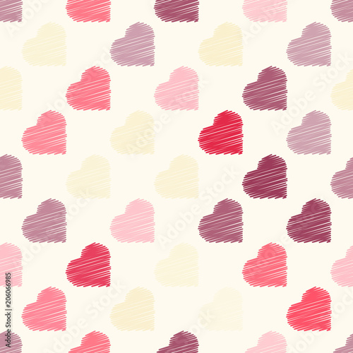 seamless vector background with hearts