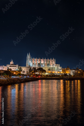 Kathedrale der heiligen Maria, Palma de Mallorca, nachts