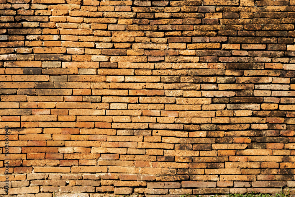 Fototapeta premium Old brick wall design background, Vintage concept background, evening outdoor day light