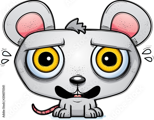Terrified Little Cartoon Mouse
