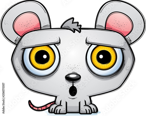 Surprised Little Cartoon Mouse