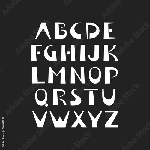 Vector display alphabet. Set of capital