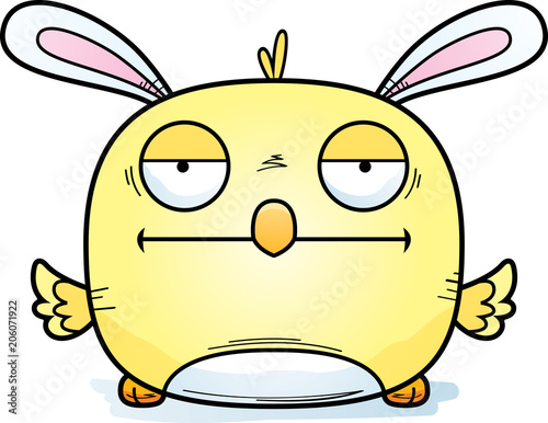 Bored Cartoon Easter Bunny Chick