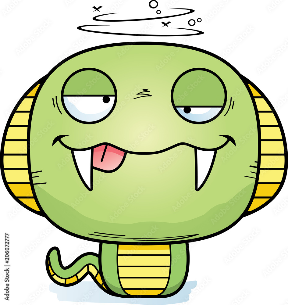 Obraz premium Drunk Cartoon Cobra