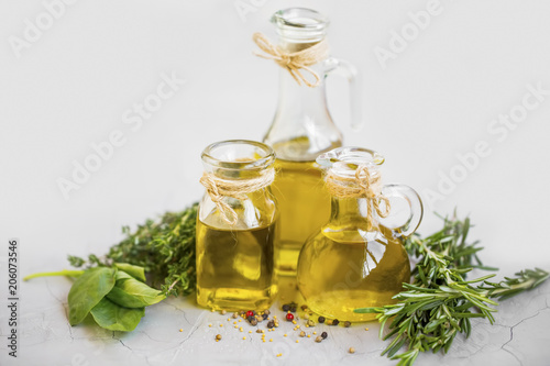 Olive oil with spices and herbs