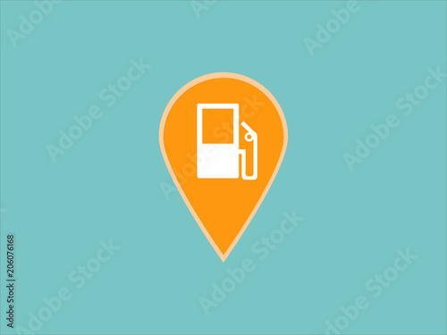 Free Download Gas station on map. Pin icon vector. Location sign - GFXLoad