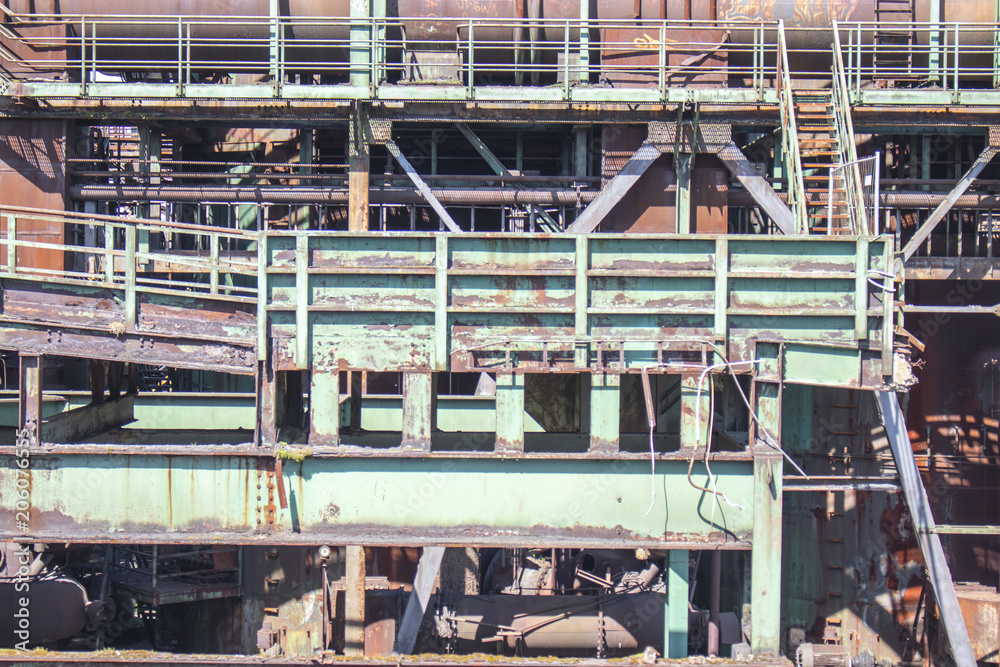 Rusty industrial steel constructions