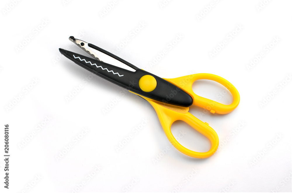 Zigzag scissors isolated on white background Stock Photo