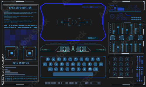 HUD Futuristic Basic Elements Information UI Concept  Vector Background