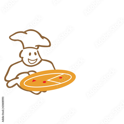 Chief with pizza