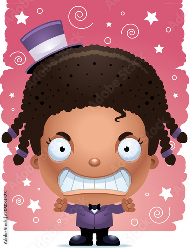 Angry Cartoon Girl Magician