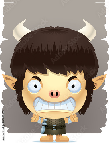 Angry Cartoon Boy Ogre