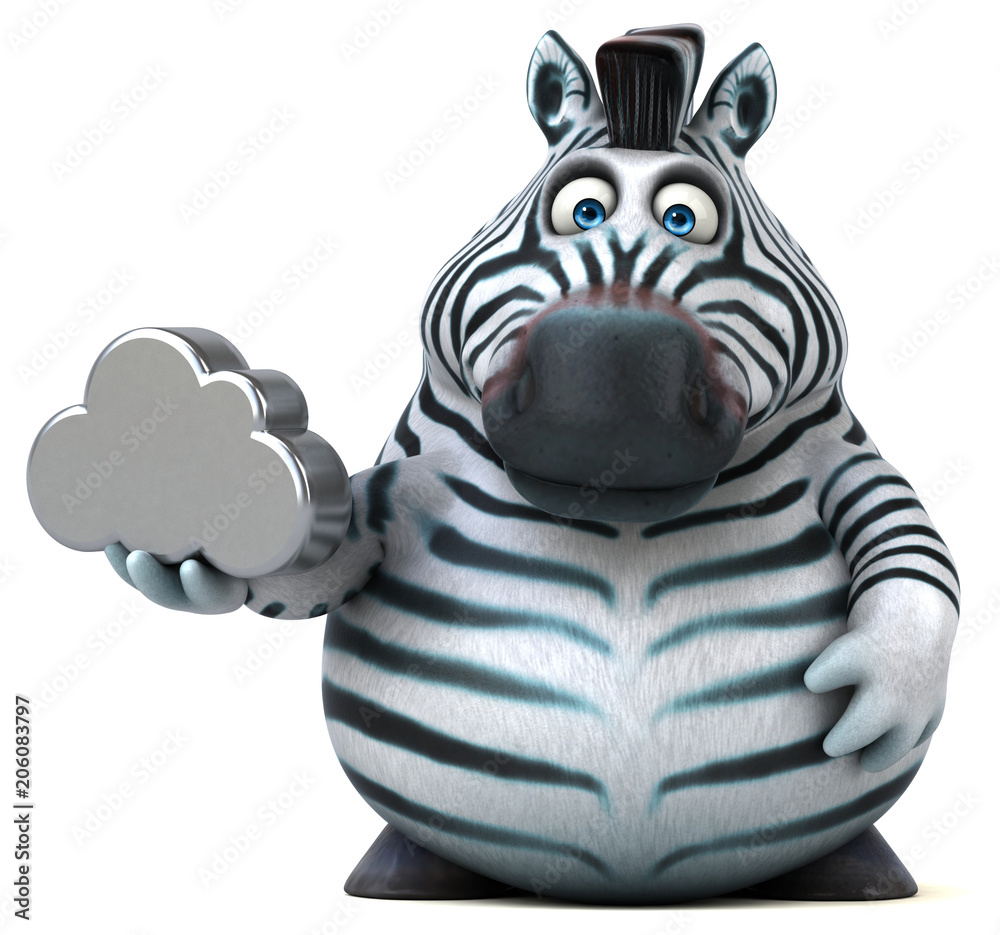 Naklejka premium Fun zebra - 3D Illustration
