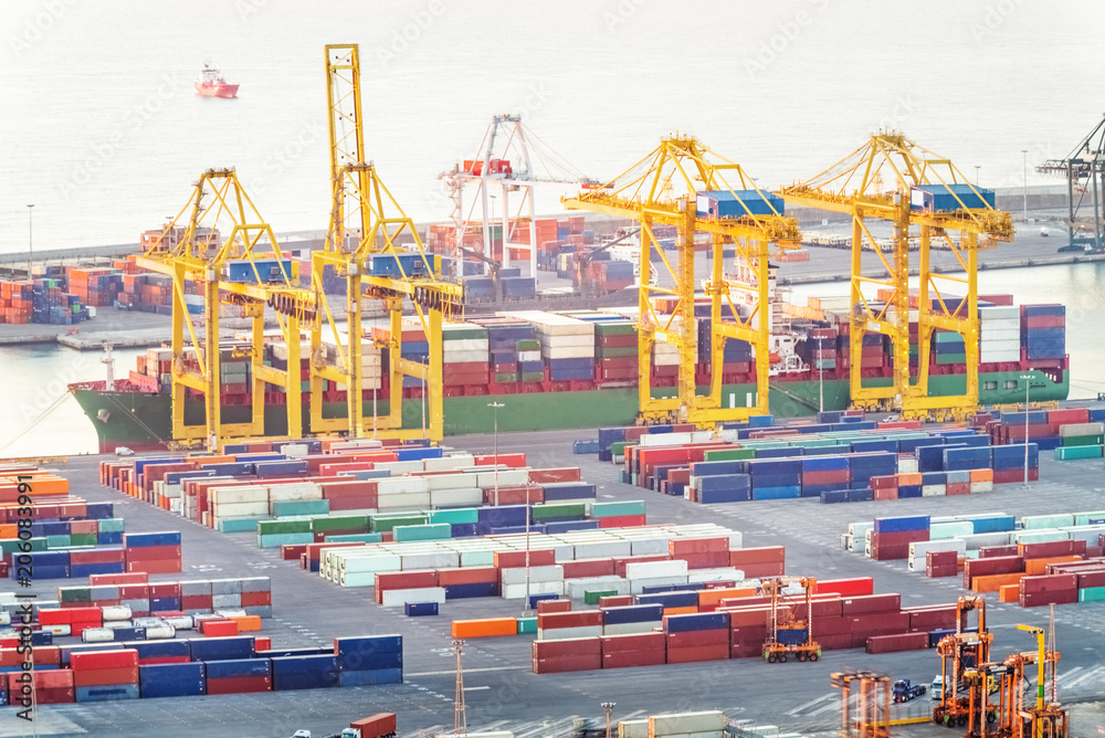 Naklejka premium Container terminal port