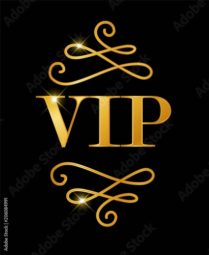 VIP golden vector sign