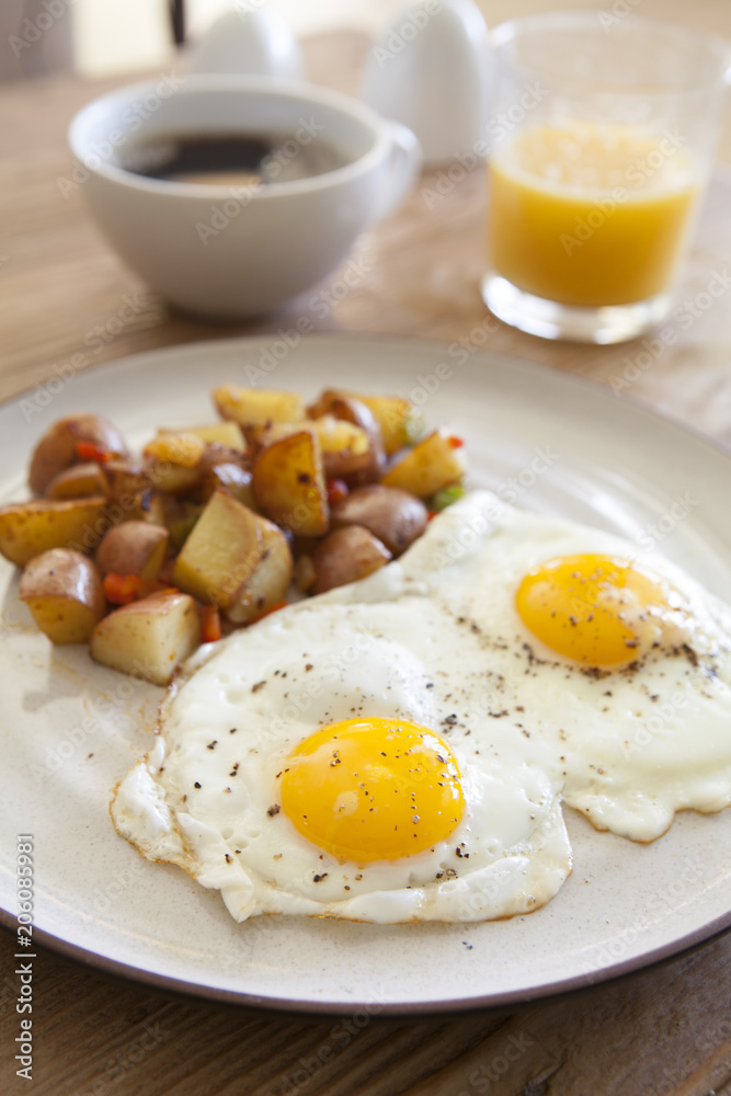 Fried Eggs and Hash Browns Fried Eggs and Hash Browns