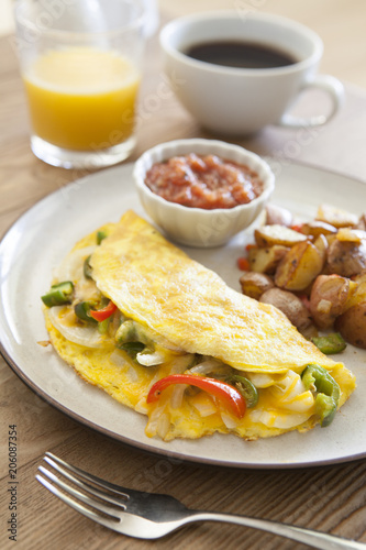 Omelette with Peppers and O...