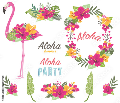 Aloha Flower Flamingo Collections