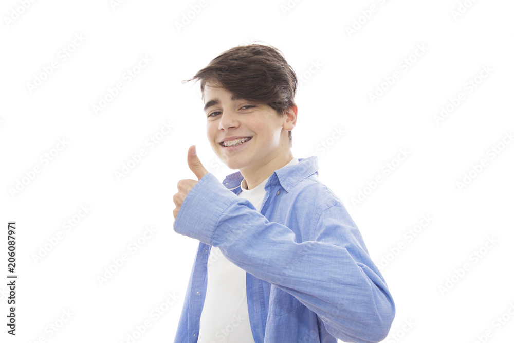 adolescent or preadolescent child isolated in white background adolescent or preadolescent child isolated in white background
