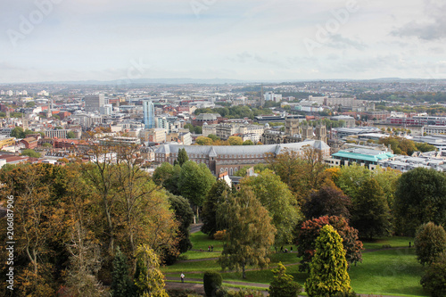 view of Bristol UK from the city park