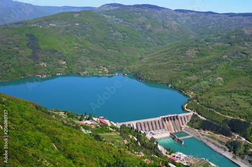Landscape of lakes and dams 