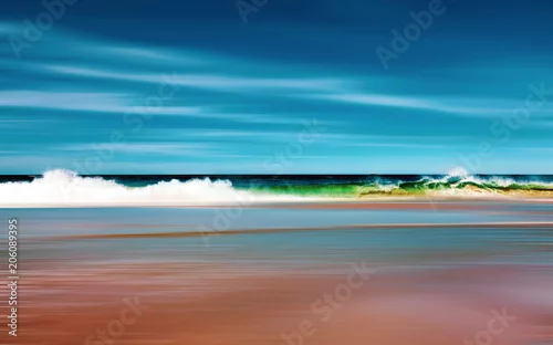 Obraz Surrealistyczna plaża, fale na Bałtyku