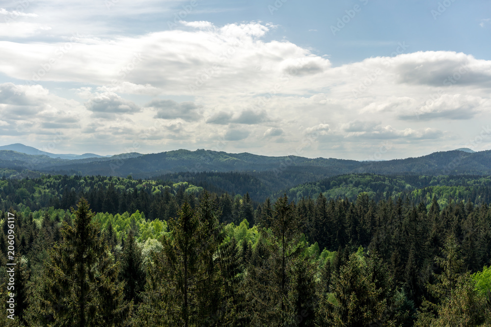 View into the Saxon Switzerland in Germany View into the Saxon Switzerland in Germany