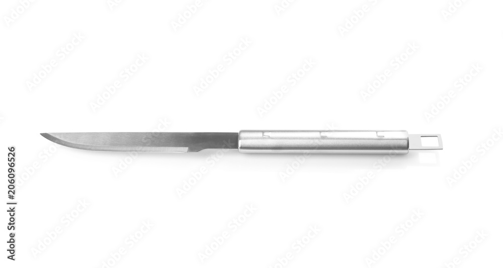 New meat knife for barbecue on white background New meat knife for barbecue on white background