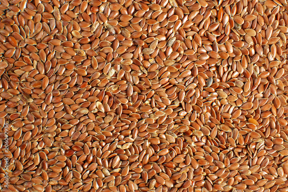 Closeup detail photo of flax (Linum usitatissimum) seeds heap, shot from above. Closeup detail photo of flax (Linum usitatissimum) seeds heap, shot from above.