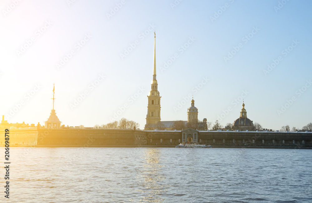 Peter and Paul Fortress in St. Petersburg, on the Hare Island.