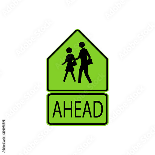 USA traffic road signs. school advance warning,you're entering a school zone. vector illustration