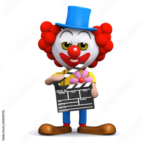 3d Clown clapperboard
