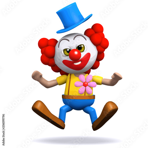 3d Clown gets a shock