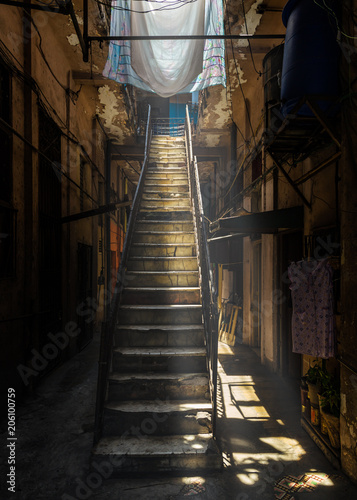 Stair with light in Havana house © ivan