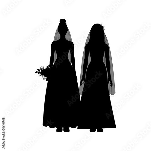Same sex wedding silhouette