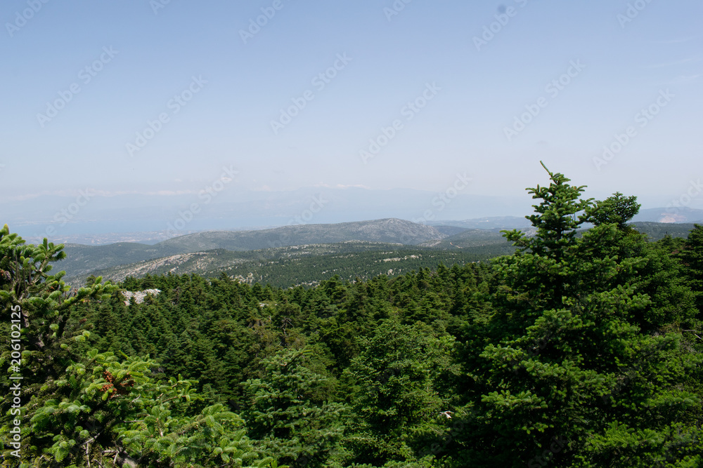 Beautiful landscape picture of Parnitha mountain located at Attica Greece.