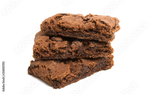 chocolate brownie cookies isolated