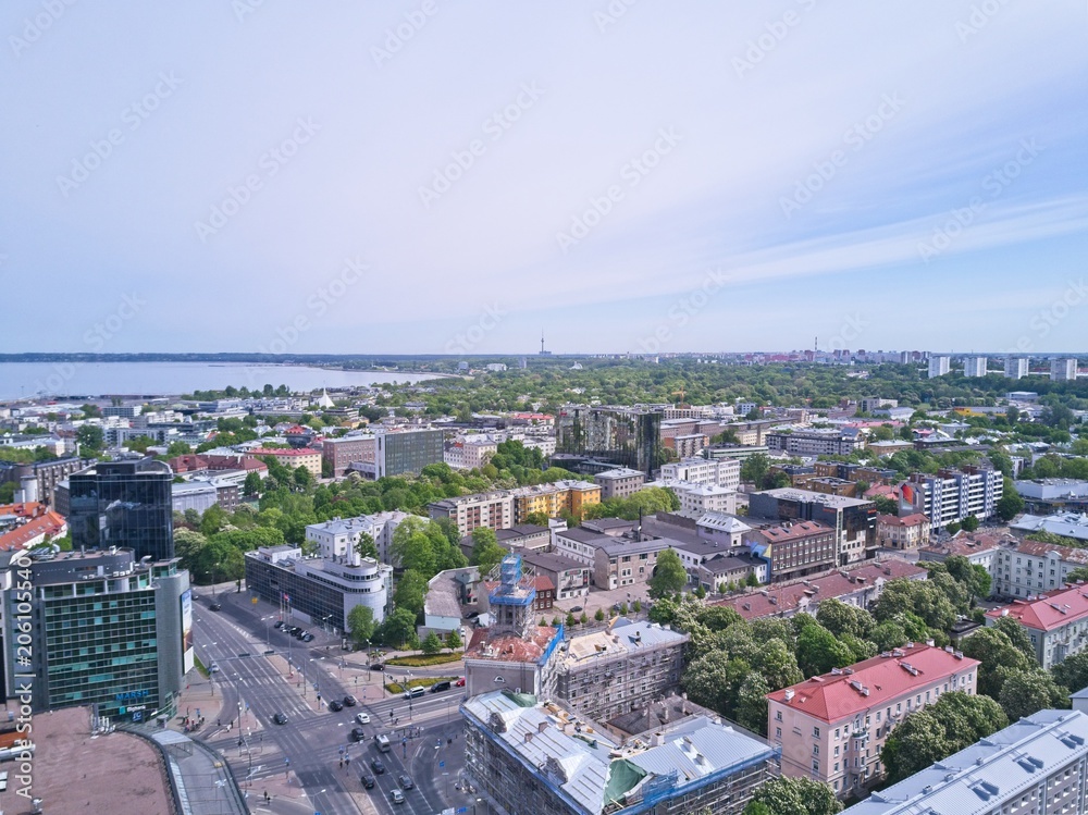 Obraz premium Widok z lotu ptaka miasta Tallinn Estonia