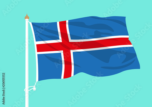 Iceland flag waving